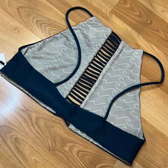 Nirvanic Swim Teal Strappy Jungle Baris Bikini Top Women’s Large - Picture 6 of 7